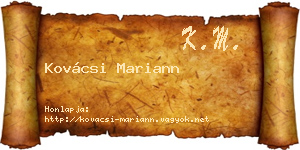 Kovácsi Mariann névjegykártya