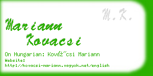 mariann kovacsi business card